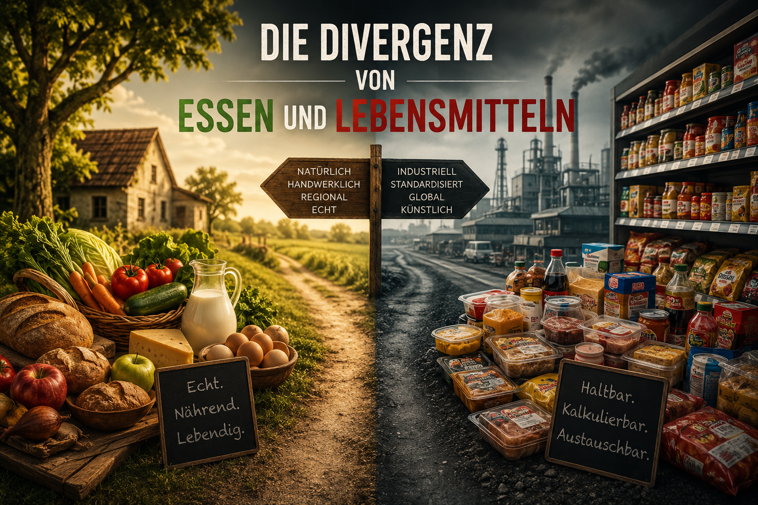 Industrielle Lebensmittel und natürliche Nahrung driften auseinander